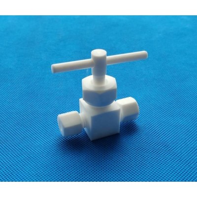 Machined Entire Whole 100% Ptfe Stop Gate Valve Needle Valve With Hose Tube Fittings